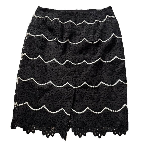 Talbots Black Crochet Skirt Size 10 - Picture 7 of 7